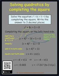 Math Infographics Tentors Math Teacher Resources Quadratics Completing The Square Math Methods