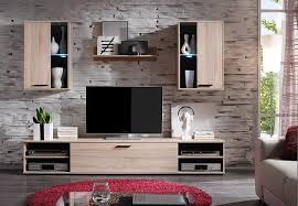 Wohnwand Final In Sonoma Eiche Mit Led Beleuchtung Wohnen Sonoma Eiche Couch Mobel