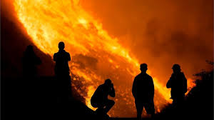 The silverado fire started on monday morning near irvine and the blue ridge fire started on later in the day near yorba linda. In Pictures Evacuations As Two Wildfires Rage In California Bbc News
