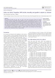 Pdf Julius Von Sachs Forgotten 1897 Article Sexuality And Gender In Plants Vs Humans