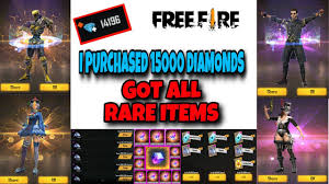 In order to get one, you need to purchase these skins in a many users cannot use the updated diamond link. Purchasing 15000 Diamonds And Buying All Rare Items In Free Fire Youtube