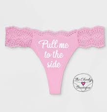 Pull Me To The Side Pink Thong Panties FAST SHIPPING More Colors and Plus  Size Options Gag Gift for him Fun Panties Sexy Underwear