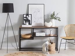Camel, white, black, and gold. Console Table Dark Wood Belmont Beliani Co Uk