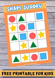 Each file includes a second page with the answers. Shape Sudoku For Kids Craft Play Learn