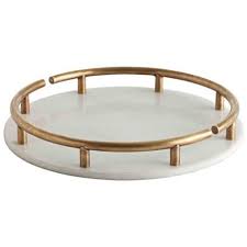 Low round marble coffee table designed by gordon guillaumier collection cage $937.98. Arteriors Home Warsaw White Marble Serving Tray W8329 Lamps Plus Marble Tray Bliss Home And Design Marble Serving Trays
