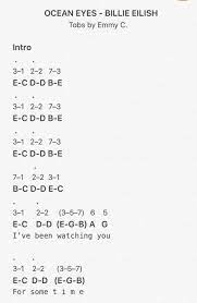 Ocean Eyes Kalimba Parte 1 In 2021 Song Notes Songs Piano Music