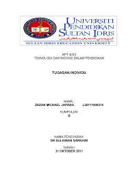 Hbef2303 teknologi maklumat dalam pendidikan semester september 2016. Kpt 4033 Inovasi Tentang Penggunaan Teknologi Maklumat Ict Dalam P