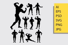 Download Muscular Man Silhouette Graphic By Cove703 Creative Fabrica PSD Mockup Templates