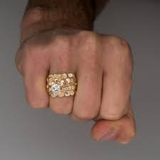 Vintage Diamond Mens Ring Nugget Motif 14k Gold 1970 S Wearethebikerstore Com Fashion Style Love Ar Mens Diamond Jewelry Mens Pinky Ring Mens Rings Fashion