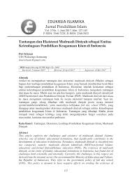 Profil marasah diniyah takmiliyah madin pontren com cari berita Pdf Tantangan Dan Eksistensi Madrasah Diniyah Sebagai Entitas Kelembagaan Pendidikan Keagamaan Islam Di Indonesia