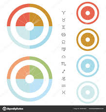 astrological chart divided four elements stock vector