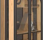 Amazon.com: Casa para gatos, villa de madera maciza, jaula ...
