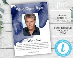 Navy Men S Obituary Program Men S Funeral Program Etsy Funeral Programs Funeral Program Template Memorial Program