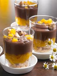 Schokoladen Pfirsich Trifle Ein Fruchtiges Dessert Mit Einer Feinen Schokoladencreme Kalte Desserts Rezepte Schoko Dessert
