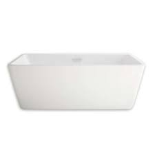 Freestanding soaker bathtub with center drain in white / $ 1,929.00 signature hardware three handle cross floor mount filler in polished chrome / $ 839.00 Center Drain Tubs