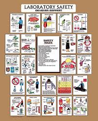Denoyer Geppert 2027 10 Paper Laminated Laboratory Safety Wall Chart