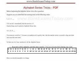 Then you will find many questions which can easily be solved using some simple trick. Reasoning Alphabet Series Trick Pdf Free Download Edugorilla Study Material
