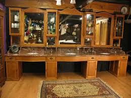Grand Meuble De Barbier Coiffeur Ancien Metier Salle Bain 3 Vasques Barber Shop Salon De Coiffure Vintage Coiffeuse Ancienne Grand Meuble