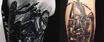 Motorcycle tattoos are a favorite among young adults. 60 Motorcycle Tattoos For Men Two Wheel Design Ideas