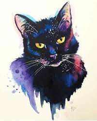 Pin By Mary Luyster On Paint This Black Cat Art Cat Art Animal Art