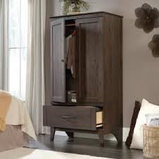 Adding bathroom storage cabinets to your bathroom can solve this problem. Sauder Carson Forge Coffee Oak Armoire 419079 The Home Depot Wardrobe Cabinets Bedroom Storage Bedroom Armoire