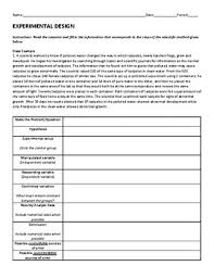 Going for great active learning teaching ideas!. Experimental Design Worksheet Teachers Pay Teachers