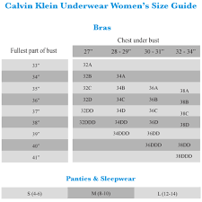 Calvin Klein Bralette Size Guide