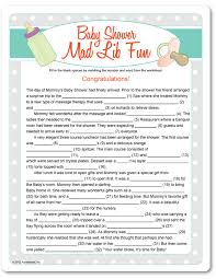 Baby Shower Mad Lib An Adventure In Birthing Baby Shower Mad Libs Funny Baby Shower Games Baby Shower Funny