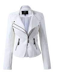 Women S V Neck Faux Leather Jacket Short Solid Colored Daily Spring Wine White Black S M L 2021 Us 29 99 Leather Jackets Women White Leather Jacket Leather Motorcycle Jacket Women