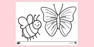 Coloring with kids provides free printable coloring pages for kids. Bee And Butterfly Colouring Sheet Colouring Sheets
