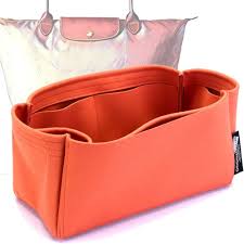 Longchamp Le Pliage Suedette Singular Style Leather Handbag Organizer Orange More Colors Available