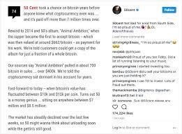 After purchasing the 5,000 bitcoins, koch pretty much forgot about them altogether. 50 Cent Accidentally Made 8 Million In Bitcoin The Verge