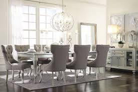 Set of six silver leaf / gild dining chairs. Coralayne Dining Room Set W Silver Chairs Signature Design Furniture Cart