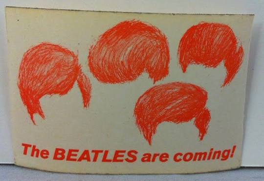 BEATLES 1964 Beatles Are Coming Promo Capitol Records Sticker + Memo Copy | #1814964305