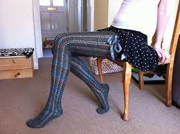Diy Anne Marie Thigh High Knit Stockings Make In Solid Colors Socks Stockings Stocking Pattern Easy Crochet Slippers