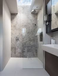 Peek Architecture Design Walk In Shower Stone Feature Wall Silver Emperador Tiles Roof Lights Bathroom Feature Wall Skylight Bathroom Window In Shower