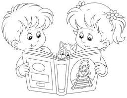 Black And White Kids Exercise Clipart Children Reading Kids Reading Coloring Pages Fairy Drawings