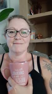 Frankenstein's monster having coffee