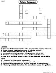 This Crossword Puzzle On Natural Resources Is A Fun Vocabulary Review For Students And Contains The Follo Crossword Puzzle Natural Resources Solar Energy Facts