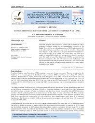 Pdf Factors Affecting Growth Of Small And Medium Enterprises In Sri Lanka