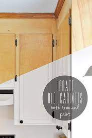 Evolution of the kitchen kitchen cabinet. Update Old Flat Front Cabinets By Adding Trim To The Doors Painting Update Cabinets Flat Front Cabinets Old Cabinets