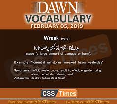 A state of lawlessness and disorder (usually resulting from a failure of government). Daily Dawn Vocabulary With Urdu Meaning 05 February 2019