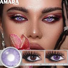 AMARA lensa kontak warna untuk mata 2 buah TAYLOR abu-abu lensa berwarna  hijau murid cantik tahunan Makeup kosmetik lensa kontak