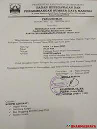 Check spelling or type a new query. Penyerahan Surat Keputusan Calon Pegawai Negeri Sipil Kab Dharmasraya Formasi Tahun 2018 Pemerintah Kabupaten Dharmasraya Tau Jo Nan Ampek