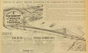 in 1929 long before gertie s gallop got the best of her there were high hopes a bridge across the narrows would mean a new narrows tacoma vintage world maps pinterest