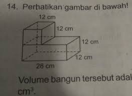 Kubus adalah salah satu bangun prisma segi empat yang mempunyai bentuk sisi yang sama panjang. Perhatikan Gambar Di Bawah Volume Bangun Tersebut Adalah Cm Brainly Co Id