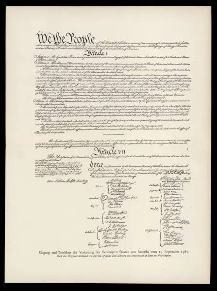 1787 Constitution of the United States Print