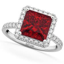 Maybe you would like to learn more about one of these? Princess Cut Halo Ruby Diamond Engagement Ring 14k White Gold 3 47ct Ad4440
