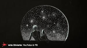 Dibujos en blanco y negro faciles y bonitos. Como Dibujar Un Paisaje De Estrellas Fantasy Blanco Sobre Negro Youtube