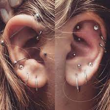 Allllright So I Think I M Done Just Got An Outer And Forward Helix Done Today One On Each Side Cuz A Ear Piercings Industrial Cute Ear Piercings Piercings